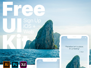 Adobe XD UI Kit – Web & iOS Sign Up