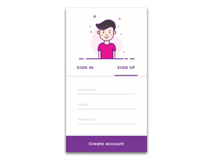 Sign Up Screen – Sketch & Principle