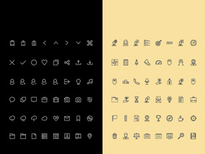 Simple Line Icon Set – PSD Freebie