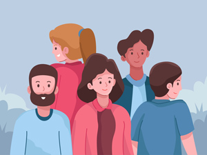 Smiling People Illustration Set