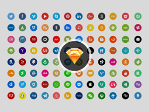 Social Icons Set – Free Sketch