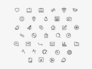 Free Vector – Social Media Line Icon Set