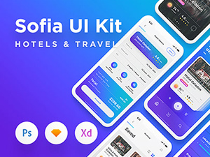 Sofia – iOS Hotels & Travel App UI Kit – Adobe XD UI Kit Sample