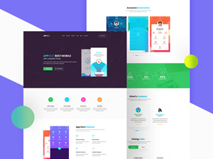 App Landing Page Template – PSD Freebie