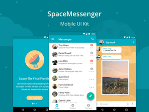 SpaceMessenger Mobile UI Kit by Alex Martinov