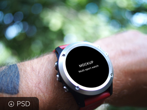 Sport Watch Mockup – PSD Freebie