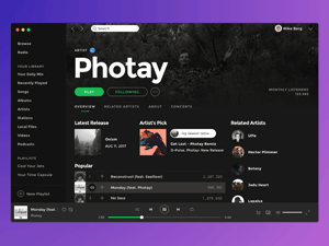Spotify Desktop App UI Concept