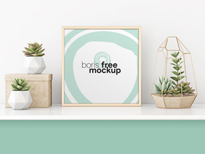 Square Poster Mockup – PSD Freebie