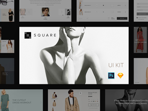 Square UI Kit PSD
