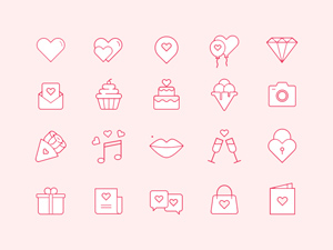 St. Valentine’s Icon Set: Free PSD