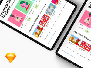 Stickers Shop App UI – Sketch Resource