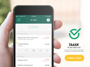 Taask Mobile App PSD