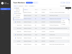Table UI Kit made in Sketch