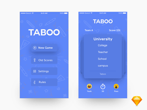 Taboo Game Redesign made in Sketch