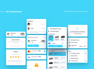 Taxi Booking App Kit made in Sketch