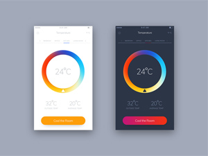 Temperature App UI Concept PSD