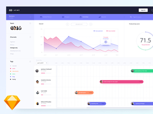 Timesheet and Statistics Dashboard Screen – Sketch Resource