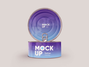 Tin Can Mockup Set: Free PSD