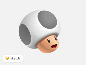 Toad(Super Mario) in Sketch