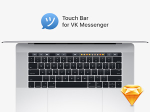 Touch Bar for VK Messenger made in Sketch
