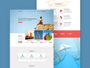Travel Agency Website Template – Free PSD