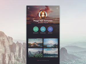 Travel App Profile – Free PSD