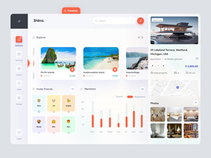 Travel Dashboard UI Concept – Freebie