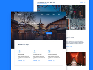 Travel Landing Page made in Sketch