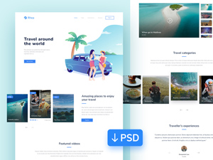 Travel Website Template PSD