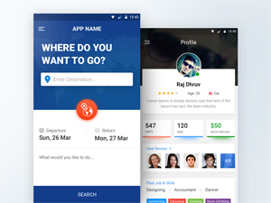Traveling Mobile App UI – Free PSD