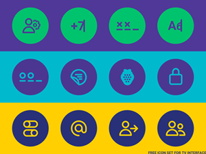 TV UI Icons – Free Sketch