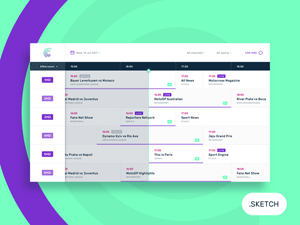TV Show Schedule Concept made in Sketch