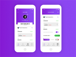 User Profile & Account Details iOS App Design: Free PSD