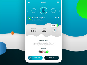 User Profile App UI Screen Concept PSD