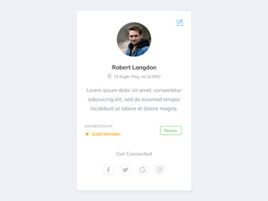 User Profile Card – Free PSD