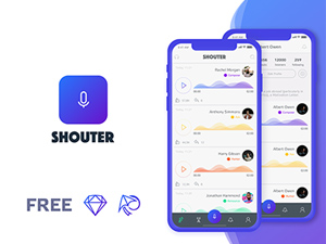 iOS Shouter App UX/UI Made With Sketch