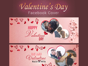 Valentines Day Facebook Cover Template PSD