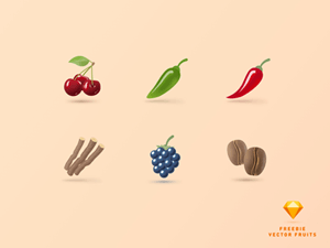 Vector Fruits and Vegetables Icons