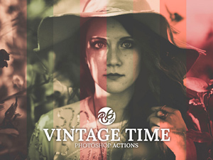 Vintage Time Photoshop Actions: Free PSD