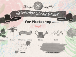 Free Watercolor Stamp Brushes