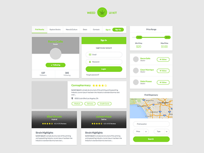 Weed Ui Kit – Sketch Freebie