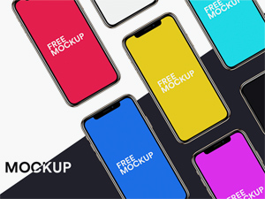 White & Black iPhone XS Mockup: Free PSD