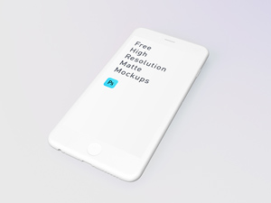 White Matte iPhone Mockup: Free PSD