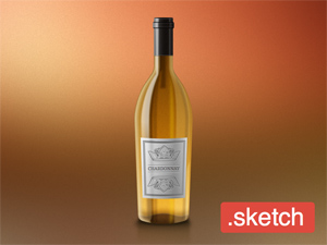 Wine Bottle Illustration made in Sketch