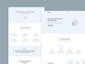 Wireframe Landing Page PSD