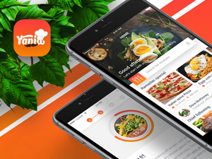 Yonia Food Recipes iOS Mobile App Design: Free PSD