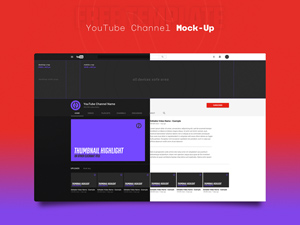 YouTube Channel Mockup Template – Free PSD