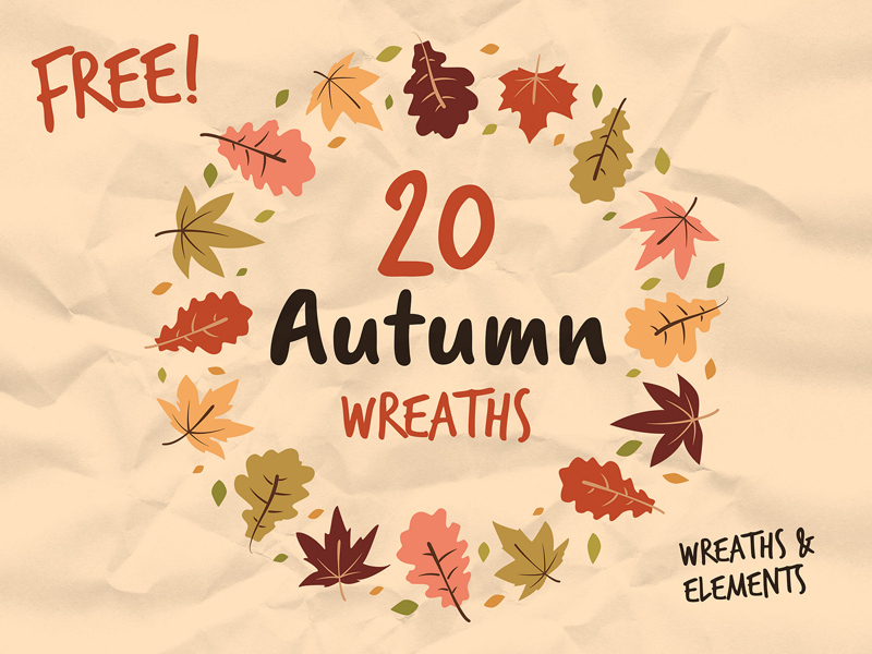20 Fall-Inspired Wreath Illustrations - Freebie Supply