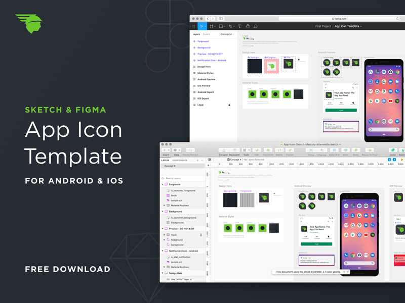 Android & iOS App Icon Template for Sketch - Freebie Supply