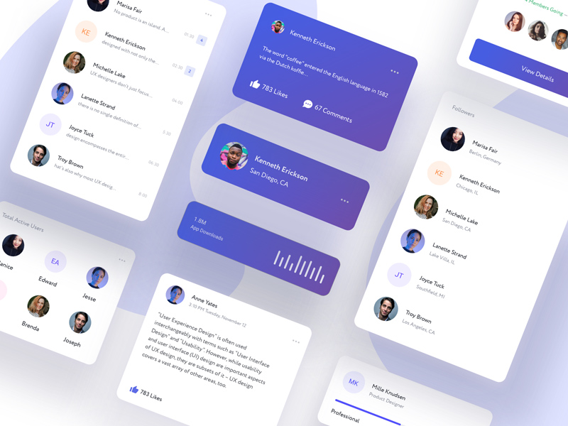 UI Kit Cards Freebie Supply